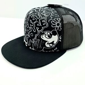 Neff Disney Mickey Mouse Trucker Hat Black Snapback Mesh Cap Adjustable New